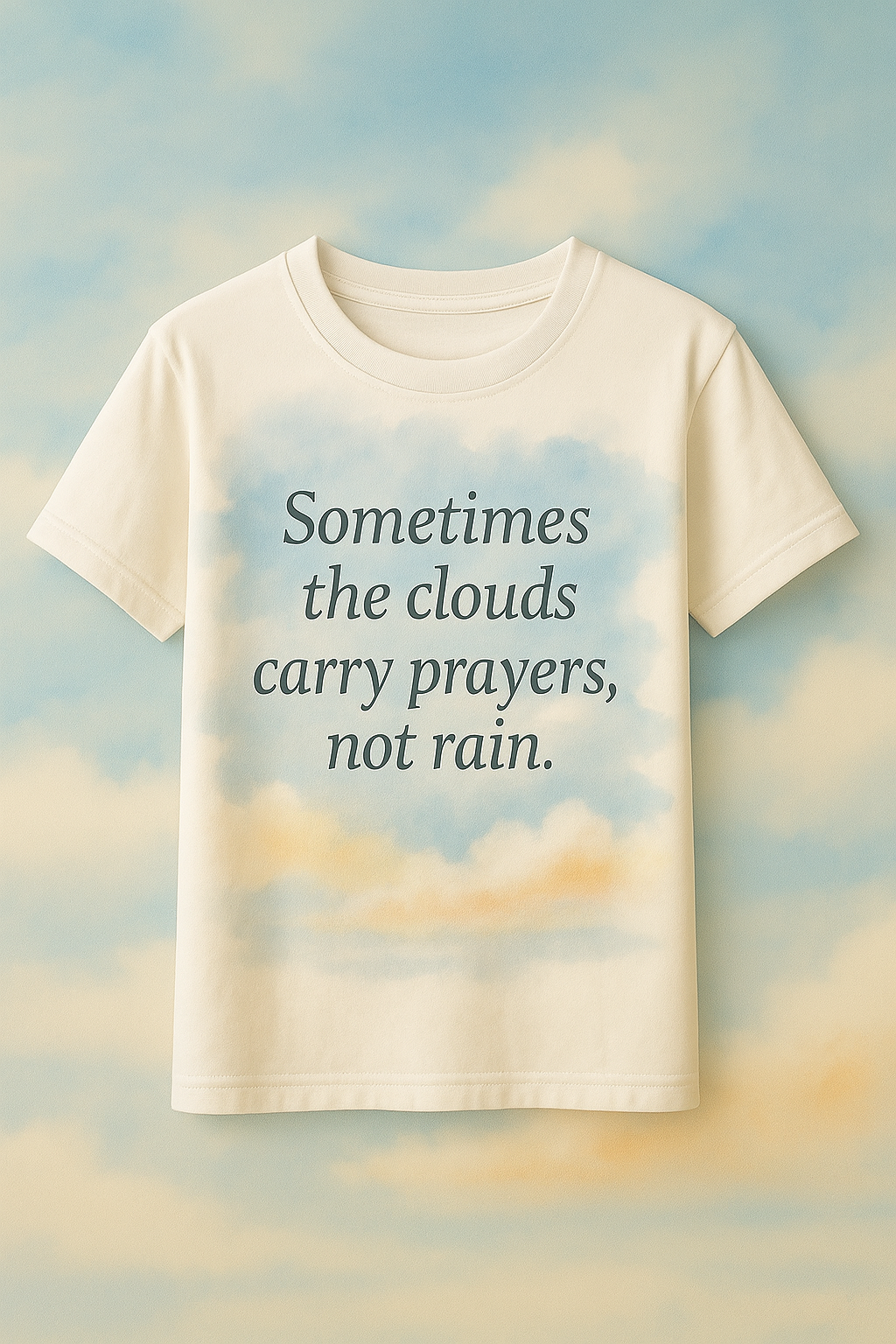 Clouds Carry Prayers – Teens Poetic T-shirt (Ages 11–19)