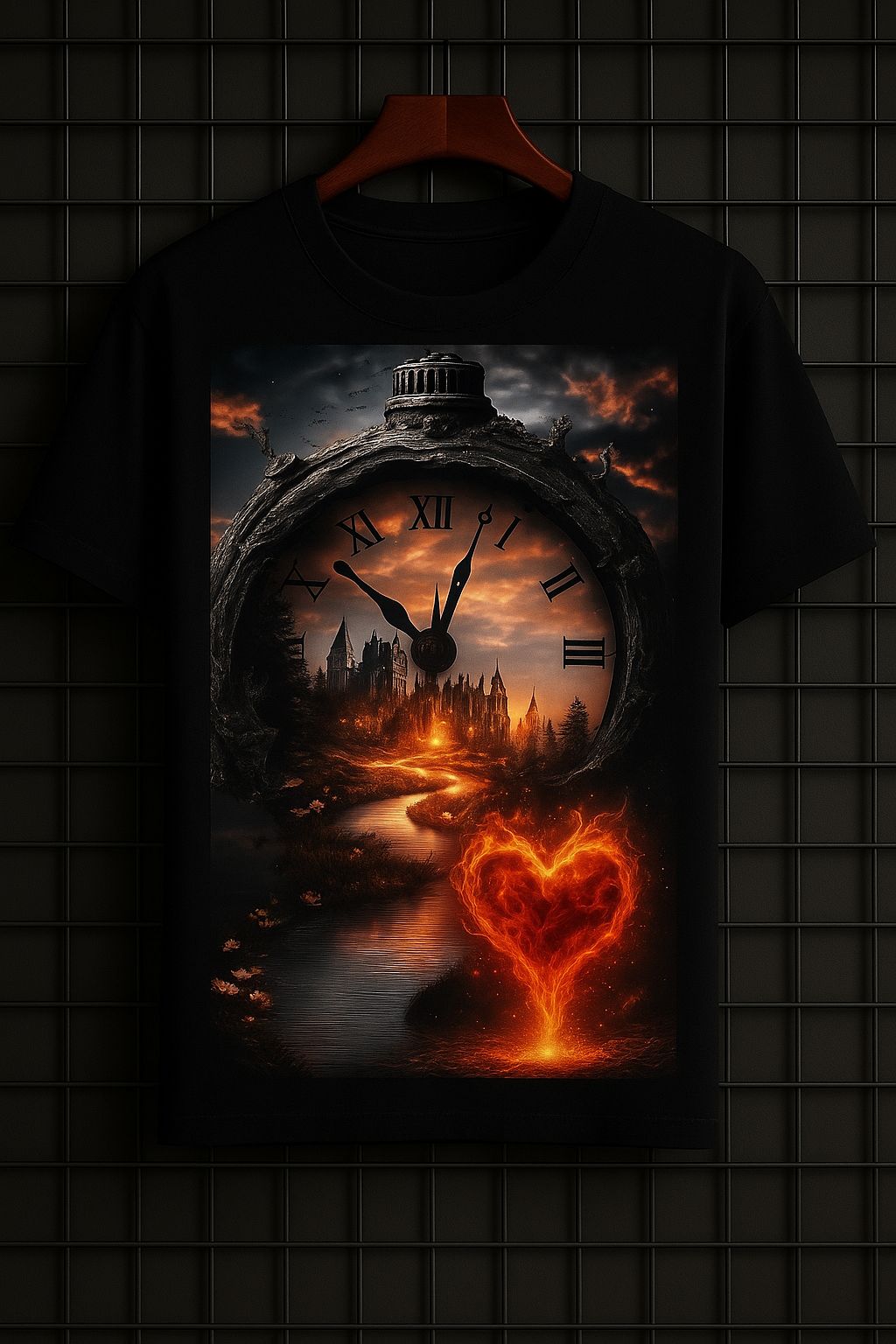 When Silence Speak Silently – Poetic Fire Heart T-Shirt (Unisex)