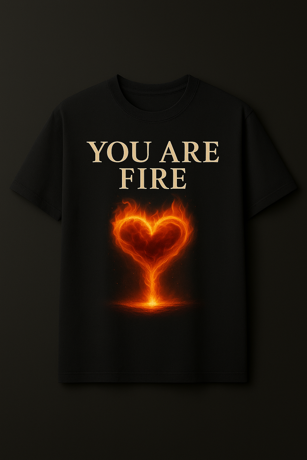When Silence Speak Silently – Poetic Fire Heart T-Shirt (Unisex)