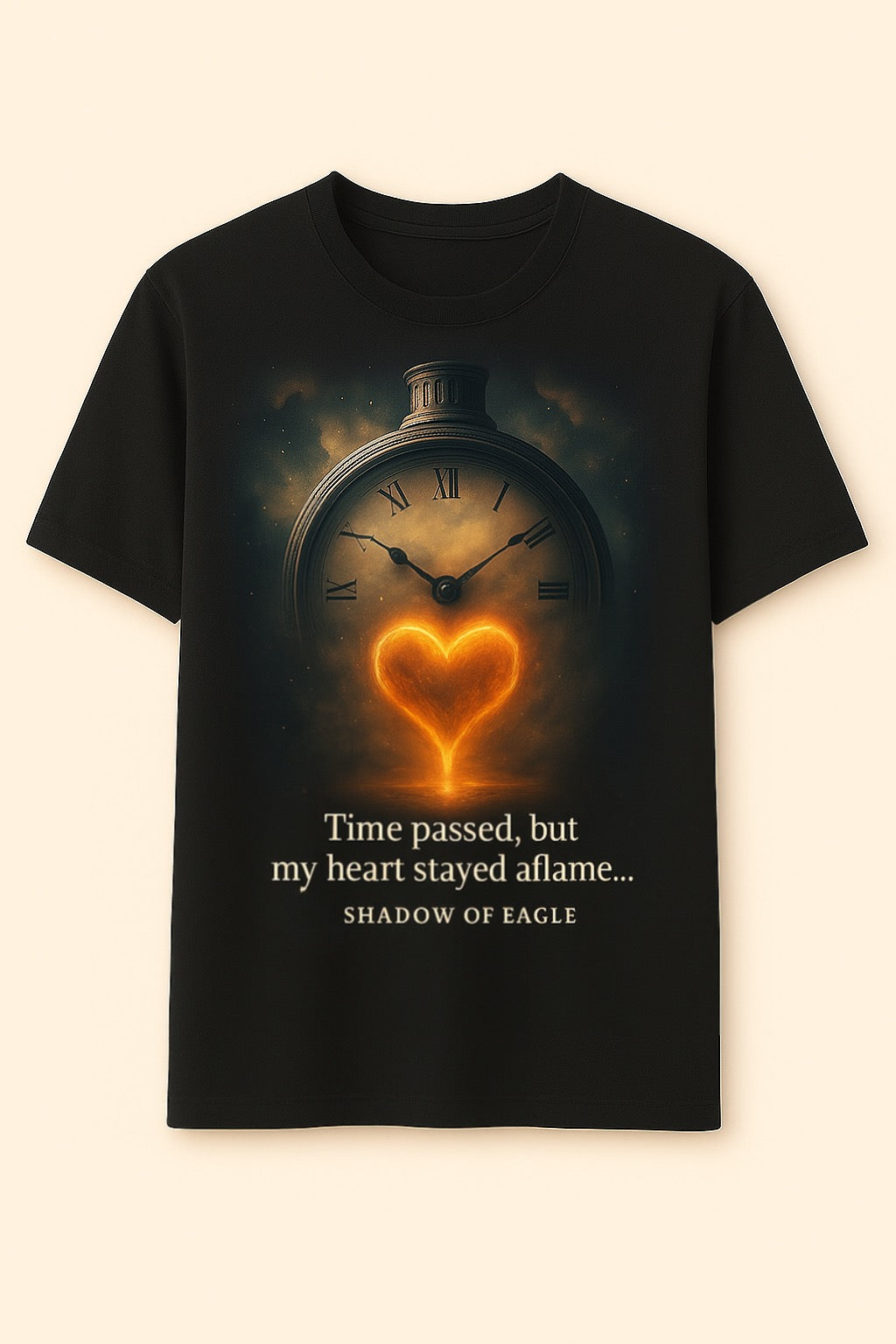 When Silence Speak Silently – Poetic Fire Heart T-Shirt (Unisex)